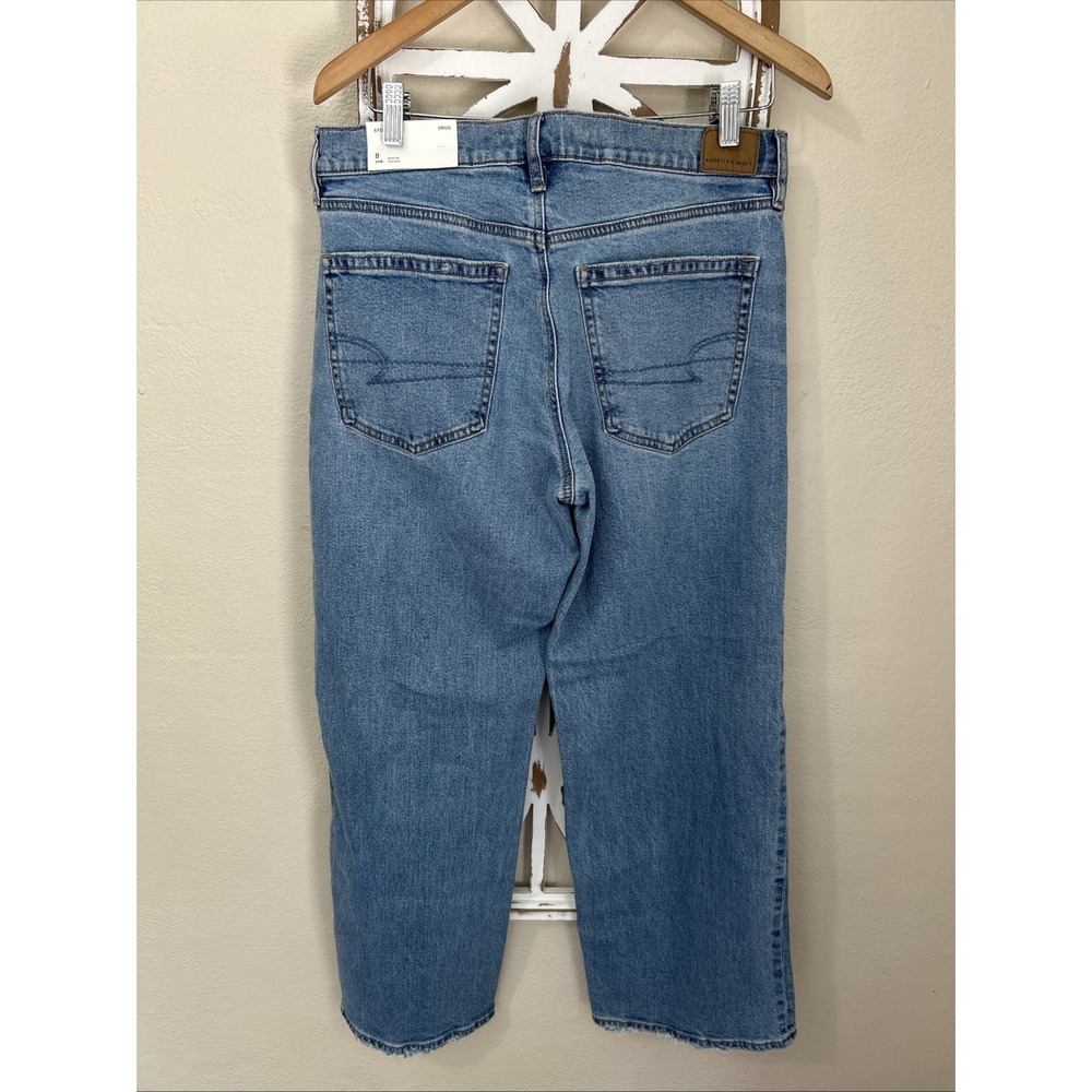 American Eagle Strigid Size 8 reg Stovepipe Wide Leg High Rise Jeans NWT *J199 - Picture 3 of 6